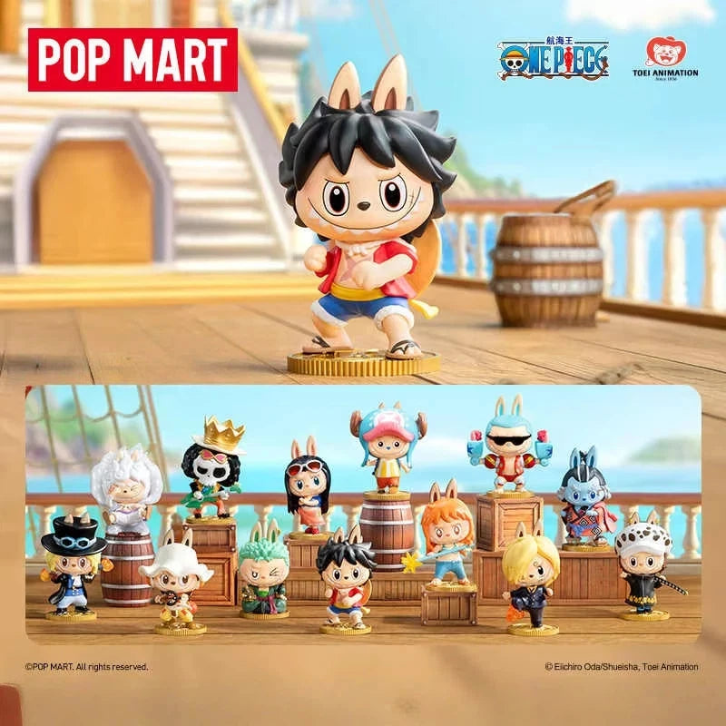 New POPMART THE MONSTERS X One Piece Series Blind Box LABUBU One Piece Chopper Mystery Cute Luffy Figure Trendy Surprise Gift