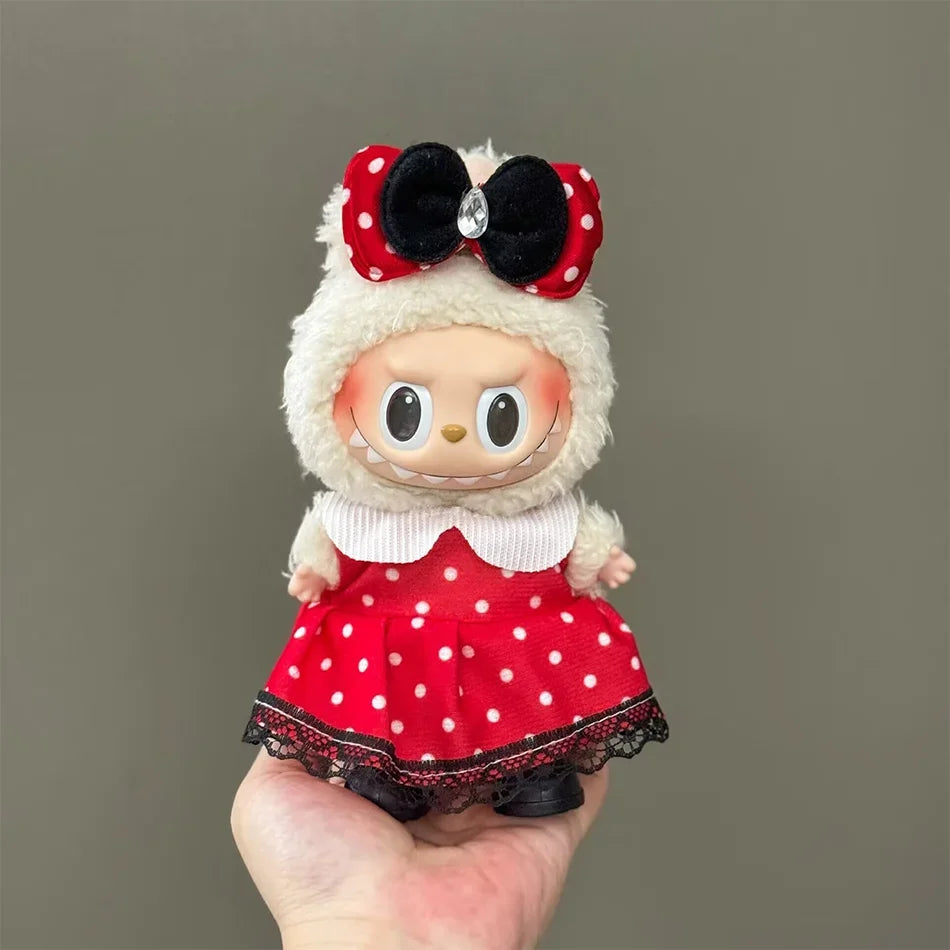 Labubu Clothes Fashion Overalls Labubu Idol V1 V2 Dolls Clothing Accessories 15/17cm Plush Doll Universal Toy Gifts Hot In Stock