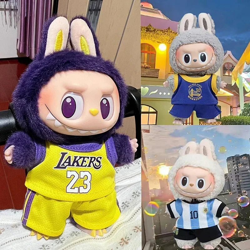 Labubu Basketball Clothes Cute Doll Decoration Handmade Doll Clothes  Sale Only Selling Clothes 17cm First Second Generation