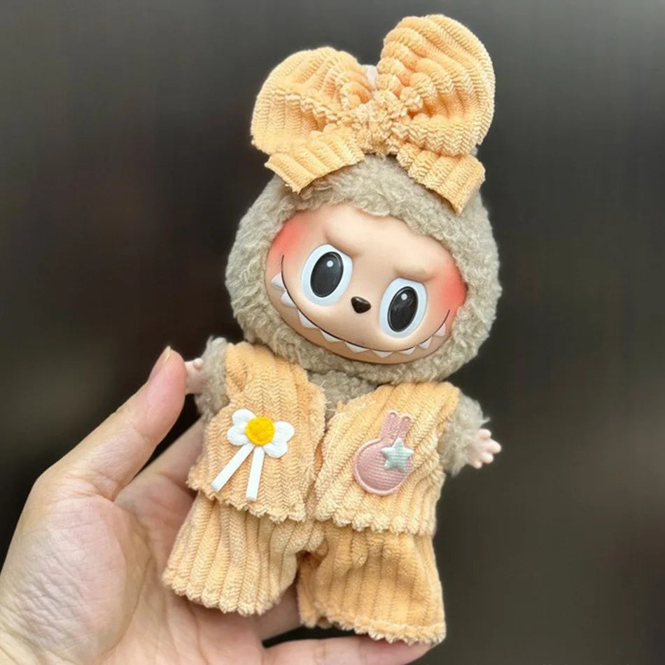 Labubu Clothes Fashion Overalls Labubu Idol V1 V2 Dolls Clothing Accessories 15/17cm Plush Doll Universal Toy Gifts Hot In Stock