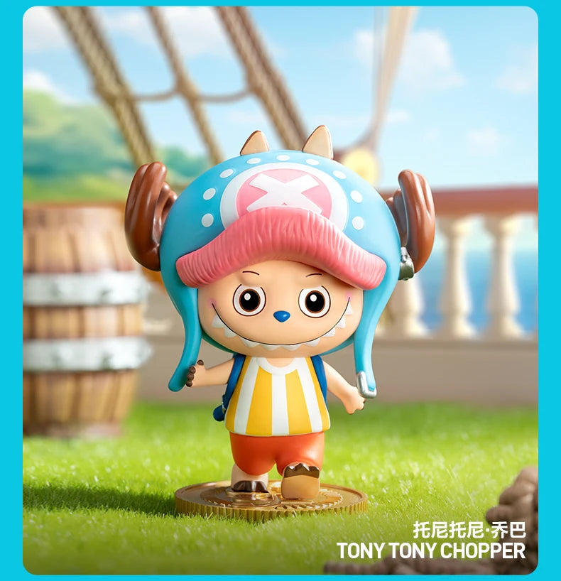 New POPMART THE MONSTERS X One Piece Series Blind Box LABUBU One Piece Chopper Mystery Cute Luffy Figure Trendy Surprise Gift