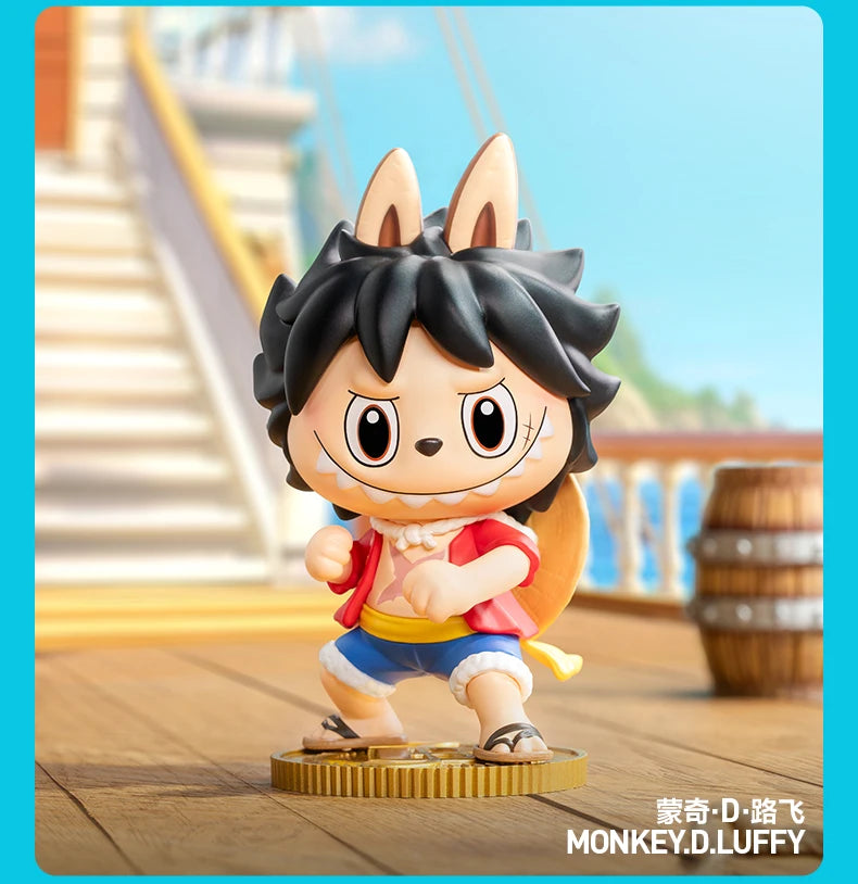 New POPMART THE MONSTERS X One Piece Series Blind Box LABUBU One Piece Chopper Mystery Cute Luffy Figure Trendy Surprise Gift