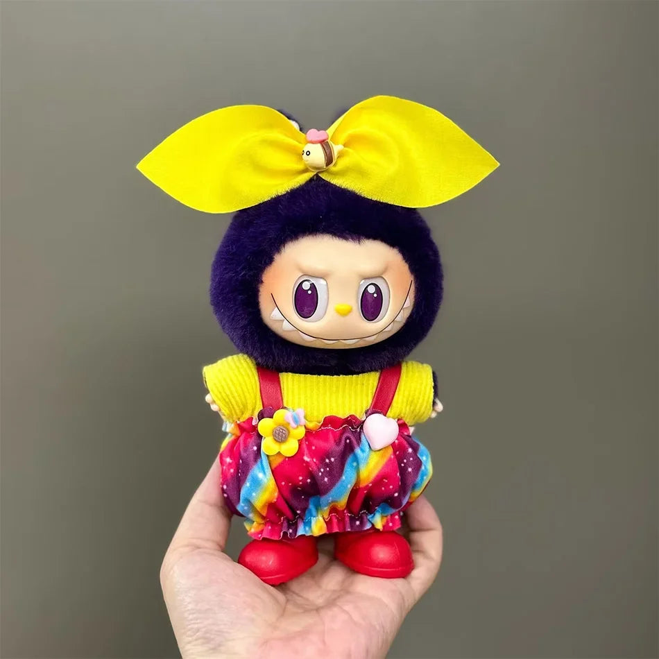 Labubu Clothes Fashion Overalls Labubu Idol V1 V2 Dolls Clothing Accessories 15/17cm Plush Doll Universal Toy Gifts Hot In Stock