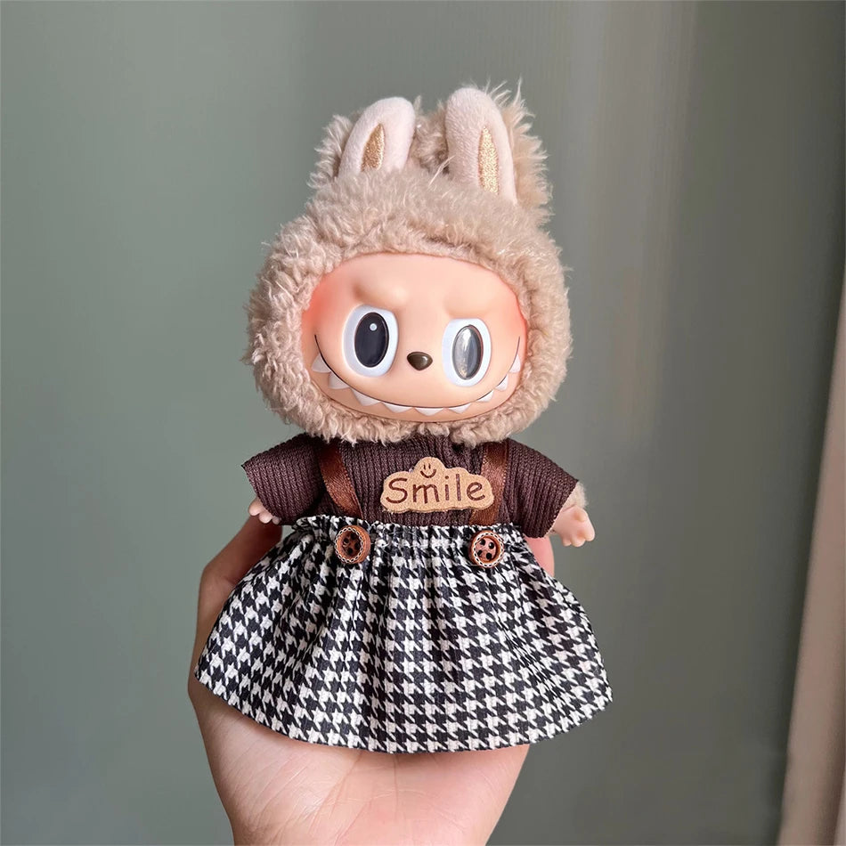 Labubu Clothes Fashion Overalls Labubu Idol V1 V2 Dolls Clothing Accessories 15/17cm Plush Doll Universal Toy Gifts Hot In Stock