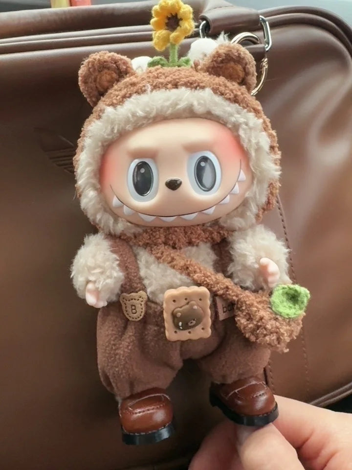 17cm Labubu Doll Clothes Sunflower Red Flower Heartbeat Macaron labubu clothes labubu cute clothing  ﻿