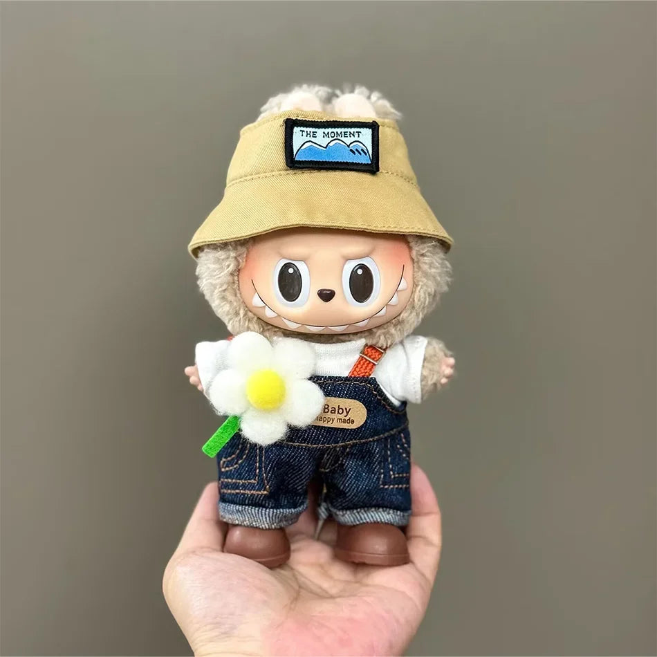 Labubu Clothes Fashion Overalls Labubu Idol V1 V2 Dolls Clothing Accessories 15/17cm Plush Doll Universal Toy Gifts Hot In Stock