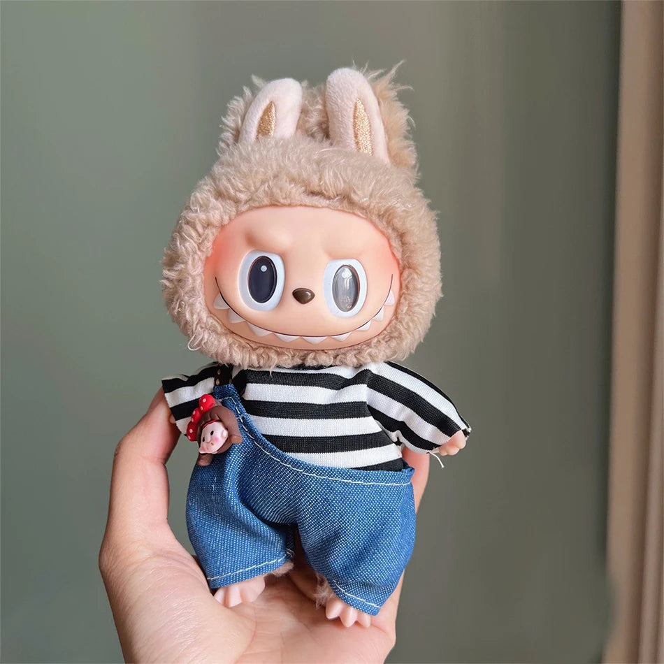 Labubu Clothes Fashion Overalls Labubu Idol V1 V2 Dolls Clothing Accessories 15/17cm Plush Doll Universal Toy Gifts Hot In Stock